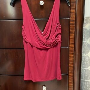 The Limited Deep Red Ruched Tank Top